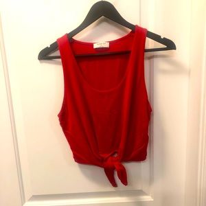 Aritzia Babaton red tie front tank top